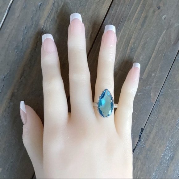 Blue Topaz Size 9 Sterling Silver Gemstone Ring New - Picture 10 of 12